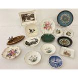 15 vintage ceramic pin dishes to include Minton, Wade, Royal Worcester and Ambleside.