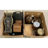 2 boxes of assorted wooden items to include small storage boxes.