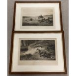 2 framed and glazed Archibald Thorburn black and white engravings.