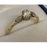 A vintage 18ct gold diamond solitaire dress ring.