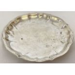 An 800 Italian silver pin dish with fluted style edging.