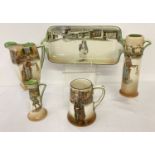 5 pieces of Royal Doulton Charles Dickens series ware.