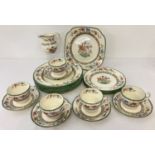 A collection of vintage "China Rose" design tea and dinner ware by Copeland Spode.