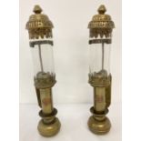 A pair of antique Great Western Railway brass carriage lamps.