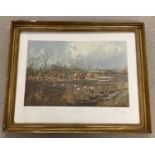 A gilt framed and glazed limited edition signed "Stumer Mere" hunting scene print by John King.