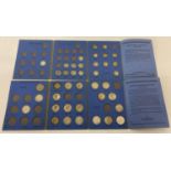 2 blue Great Britain coin folders. Shillings Collection 1902 to 1936 containing 18 silver and half