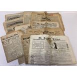 A collection of vintage and antique newspapers. To include examples from the 1820's and also