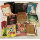 A quantity of assorted vintage music, stage & TV related ephemera. To include sheet music,