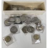 A box of commemorative Elizabeth II crowns together with 2 x 1994 Bank Of England Tercentenary £2