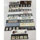 A collection of 11 Royal Mail postage stamp collectors presentation packs. To include: Flowers,