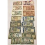 A collection of 17 assorted bank notes from Nepal, Thailand, Indonesia & Sri Lanka.