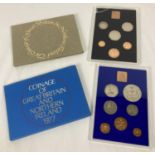 2 Royal Mint cased sets Coinage Of Great Britain & Northern Ireland, 1976 and 1977. Both with