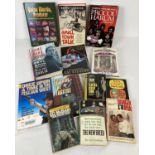 A collection of fiction and non fiction books relating to music, film & TV and crime. To include "