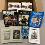 A box of photography books. To include: The Print & The Negative both by Ansel Adams, Photographic