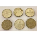 4 x 1994 Bank Of England Tercentenary £2 coins together with 2 x 1986 Commonwealth Games Scottish