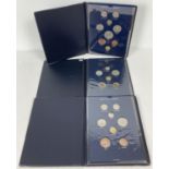 3 "Coins Of Great Britain" folders containing pre-decimal coin sets from 1966 and 1967.