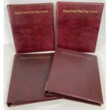 4 maroon Royal Mail First Day Cover albums (empty) in excellent condition.