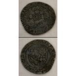 A French Medieval silver Charles The Bold double patard coin 1467-1477. Obverse shows the Burgundy