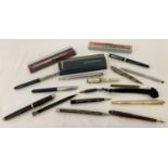 A collection of vintage pens and propelling pencils in varying sizes and conditions. To include