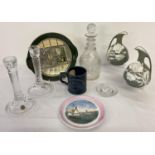 A quantity of assorted ceramics and glass ware items, to include decanter & teapot stand. Lot