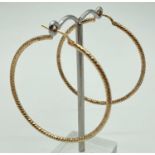 A pair of silver gilt large hoop earrings with diamond pattern by Veronese. Posts marked '925