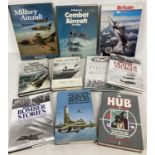 10 assorted hardback books relating to aircraft.