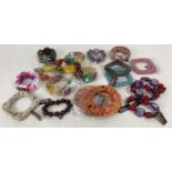 A box of modern costume jewellery bracelets and bangles by One Button. All with original tags. In