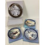 3 boxed 60th Anniversary V.E.Day collectors plates by Wedgwood together with 4 boxed wall hanging