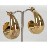 A pair of silver gilt half hoop style earrings by Veronese. One butterfly back missing. Marked '