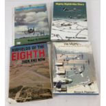 4 hardback books about 'The Mighty Eight', a numbered Air Force from the US Air Force. All with text