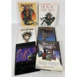 6 fantasy and mythology books. To include "Heroic Dreams" by Nigel Suckling. "Chiaroscuro" by Tim