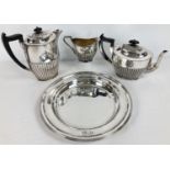 4 early 20th century silver plated items engraved with the crests for Clans Home & Henderson.