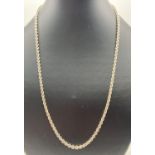 A 22 inch silver belcher chain with lobster style clasp. Fixings & clasp marked Italy, 925 with