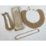 A collection of vintage faux pearl necklaces to include a 1950's Baar & Beards Inc collar. Lot