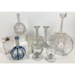 A collection of antique and vintage glassware. To include Victorian decanters, large Georgian