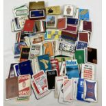 A box containing a collection of single vintage advertising playing cards. Together with 4 boxed