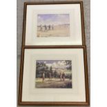 A pair of framed and glazed golfing scene prints by Manuscript from the 1050 series. Each frame