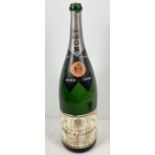 A vintage Methuselah bottle of 1966 Moet & Chandon champagne (empty).