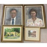 A collection of assorted pictures to include pastels, watercolour and print. All framed and