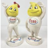 A pair of painted cast iron Esso money boxes in the form of Herr & Frau Topf. Approx. 23cm tall.