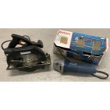 A boxed Bosch GWS 7-115 230V angle grinder complete with instructions. Together with a unboxed Awlop