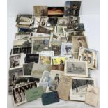 Approx. 180 assorted Edwardian & vintage postcards, greetings cards & photographs.