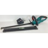 A modern Bosch AHS 55-20 LI cordless 18V trimmer. Complete with 2.5Ah rechargeable battery and