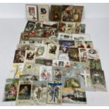 50 assorted Edwardian greetings cards. To include: Christmas, Easter, Valentines & St. Patricks Day.