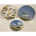 3 limited edition ceramic collectors plates featuring aircraft. Royal Doulton "Hurricane Victory
