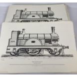 A large collection of limited edition prints of "Single Wheel Locomotive" by Herbert Nigel
