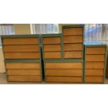 A 6 piece mid 20th century beehive style bedroom suite by Winchmore Furniture. Together with a
