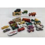 19 vintage diecast vehicles by Matchbox/Lesney together with a boxed Airfix 6 x 6 Truck. All in