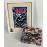 Marvel Comics The Incredible Hulk #392, framed & glazed, with The Hulk Lego figure. Together with