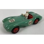 A 1956-1959 vintage Dinky Toys Green DB3 Aston Martin racing car with No 22 decals. Complete with
